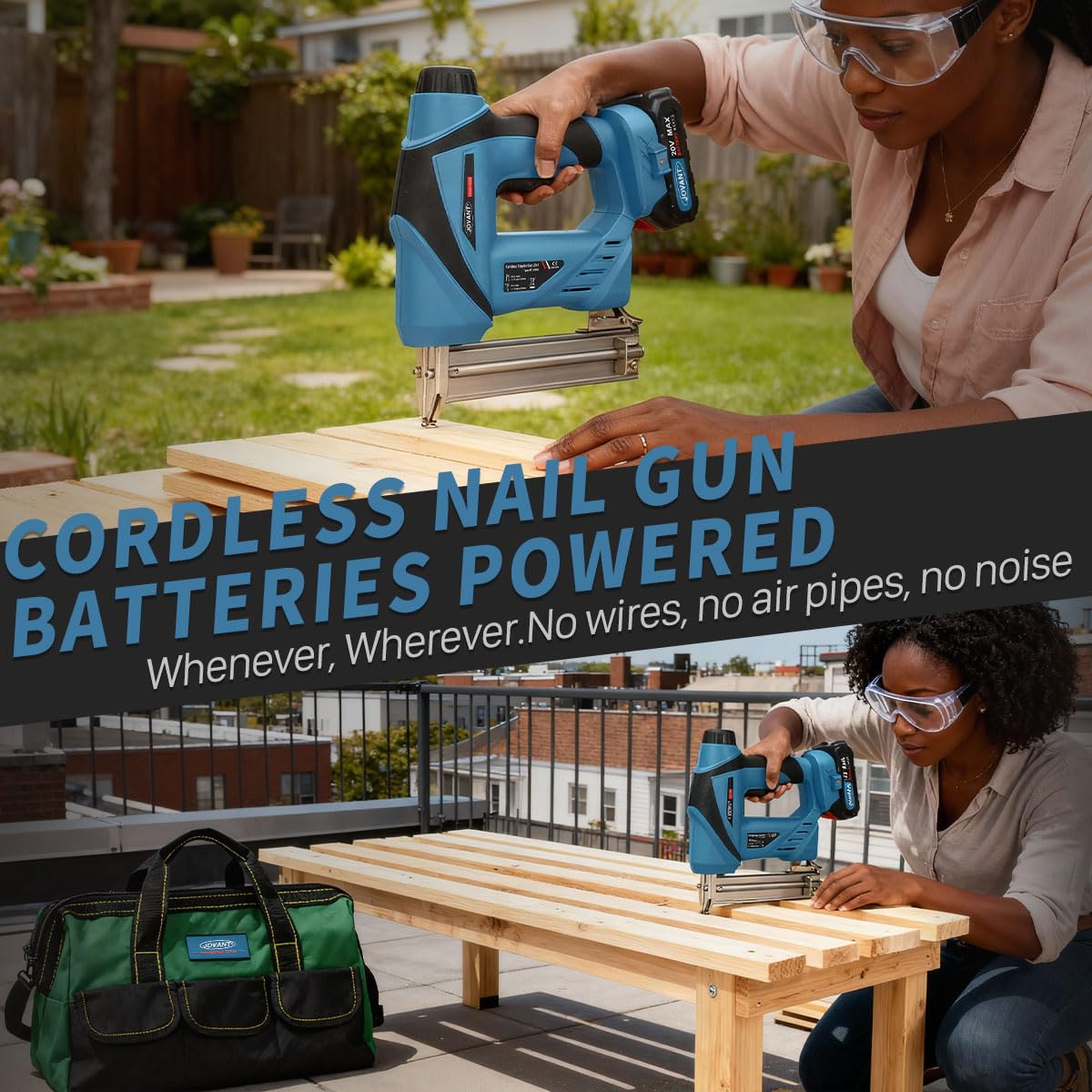 2-in-1 Cordless Nail Gun with Angle Grinder O324