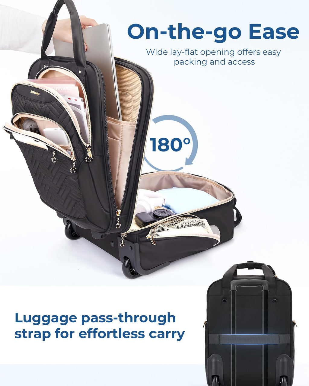 16" Softside Underseat Carry On Luggage with Wheels, Black B568