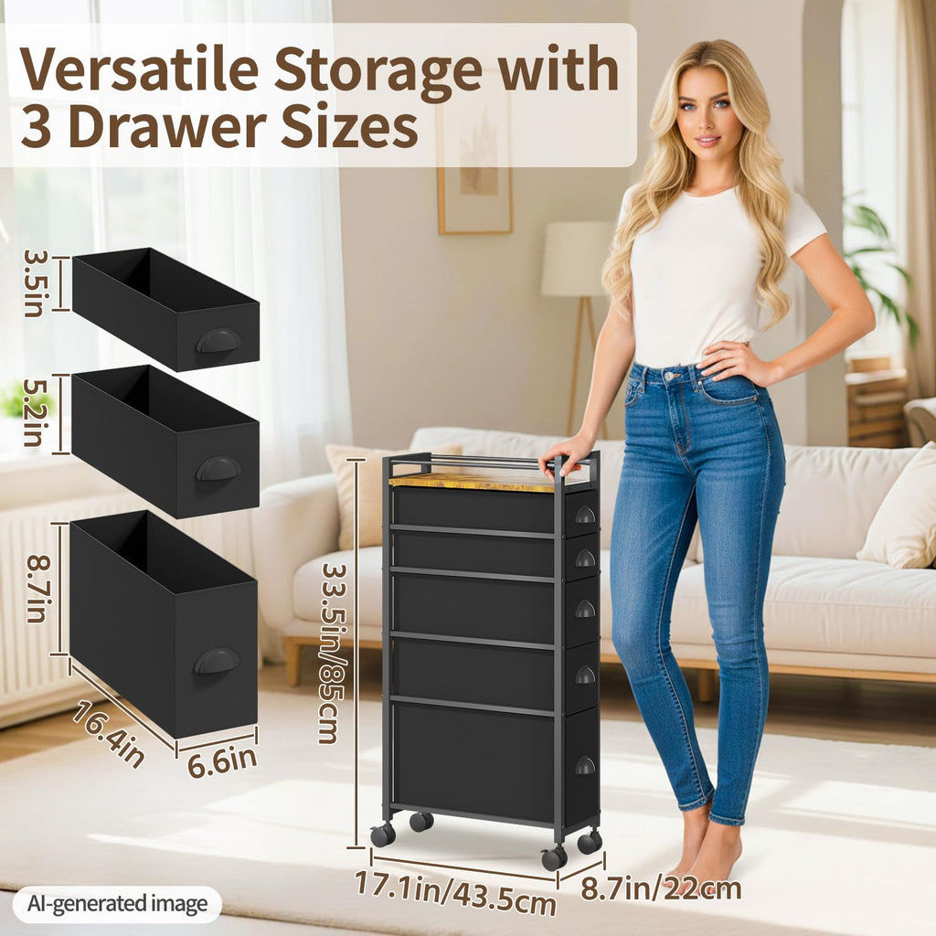 Black Narrow Storage Cabinet J563219