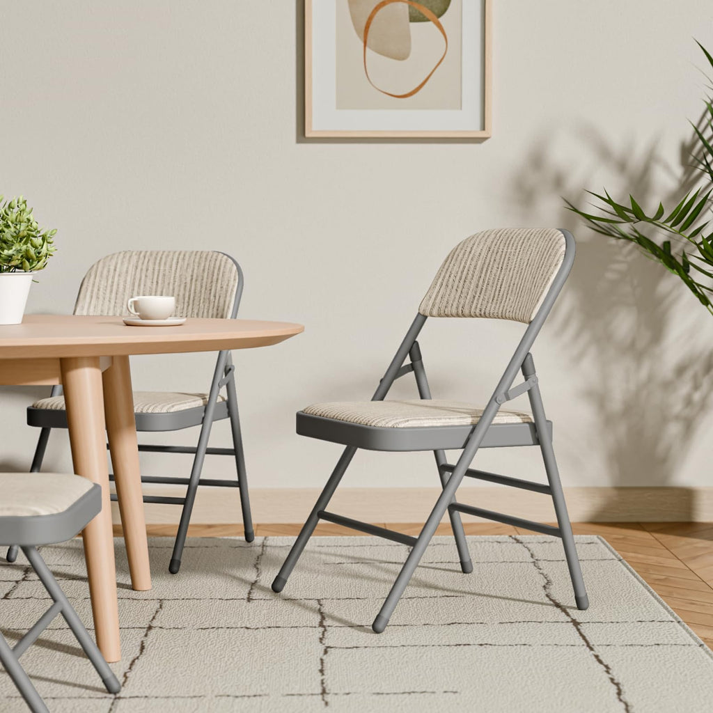 8 Pack Padded Folding Chairs with Fabric Cushion and Back S5623