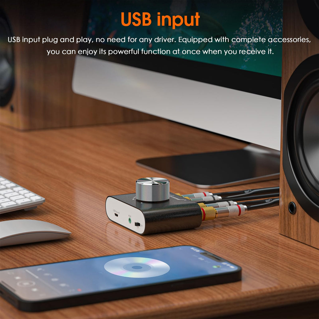 Mini Bluetooth 5.0 Stereo Power Amplifier 50W×2 Black J409962