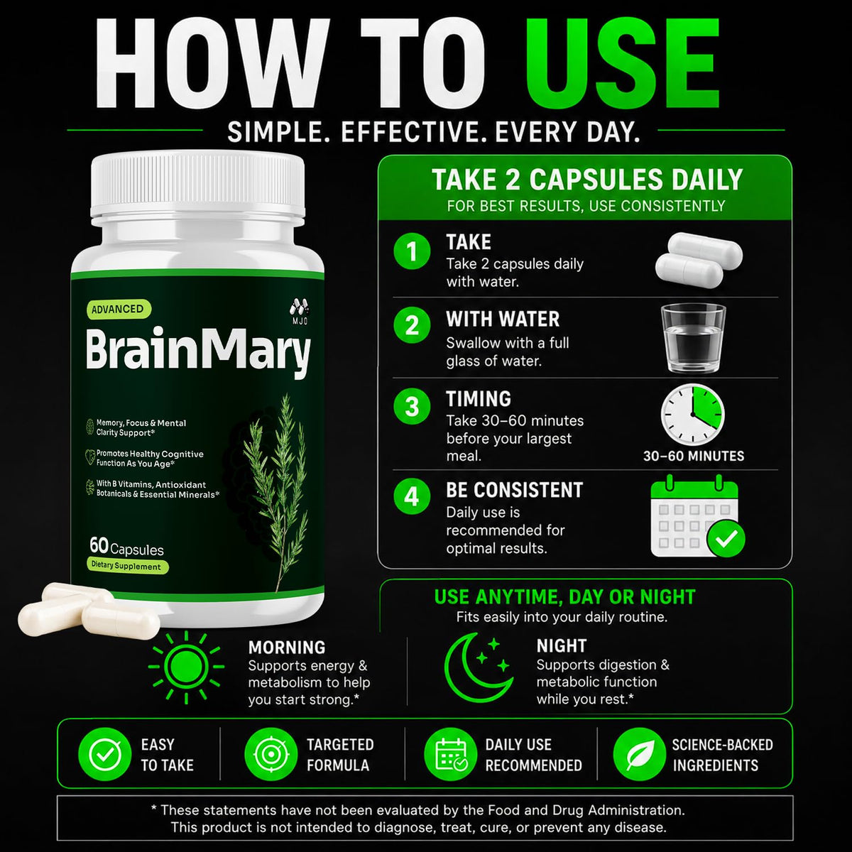 Brain Mary Capsules 5-Pack 300 Capsules A911974