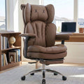 Big & Tall Desk Chair with Footrest Brown C812
