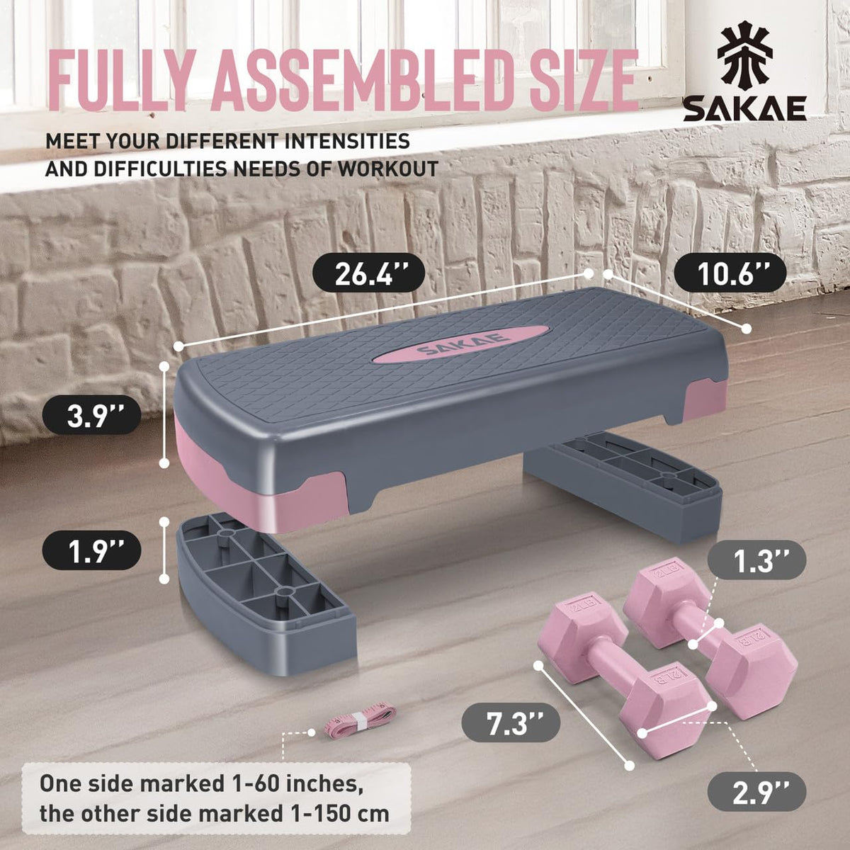 Adjustable Stepper Set with Dumbbells Z593