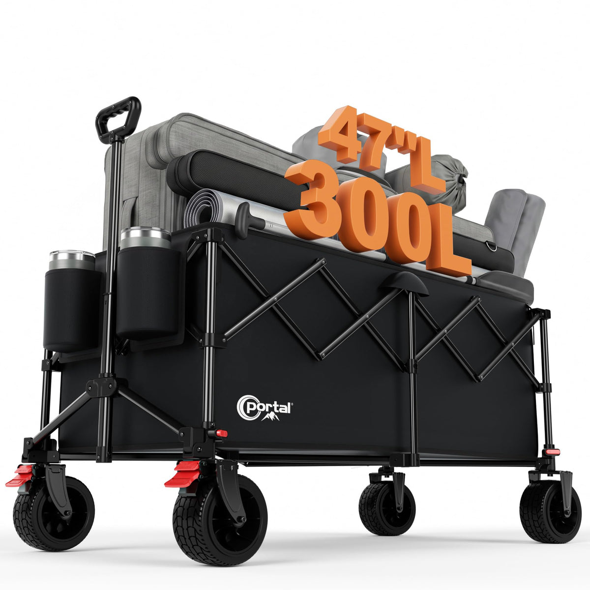 Folding Wagon Cart with Brakes Y6012