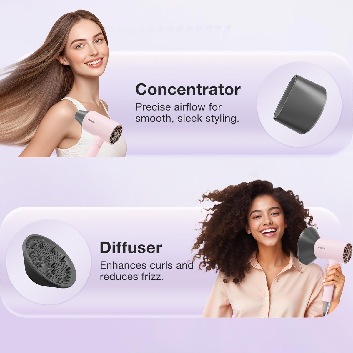 1875W Ionic Foldable Hair Dryer with Diffuser Z810