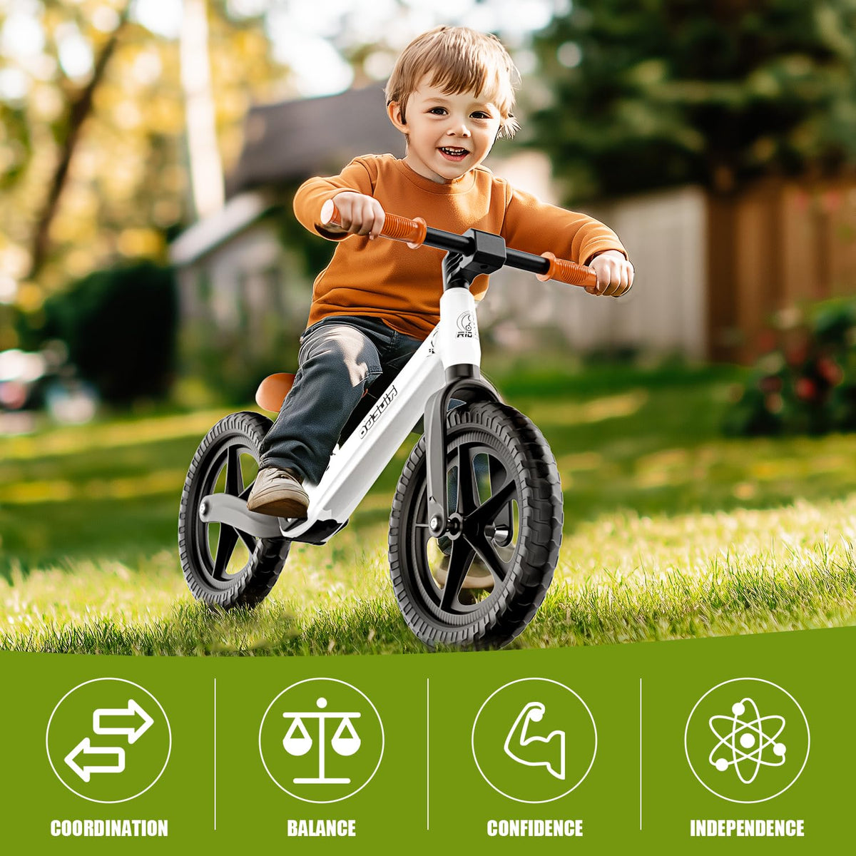 12 Inch Lightweight Kids Balance Bike with Adjustable Seat V25647