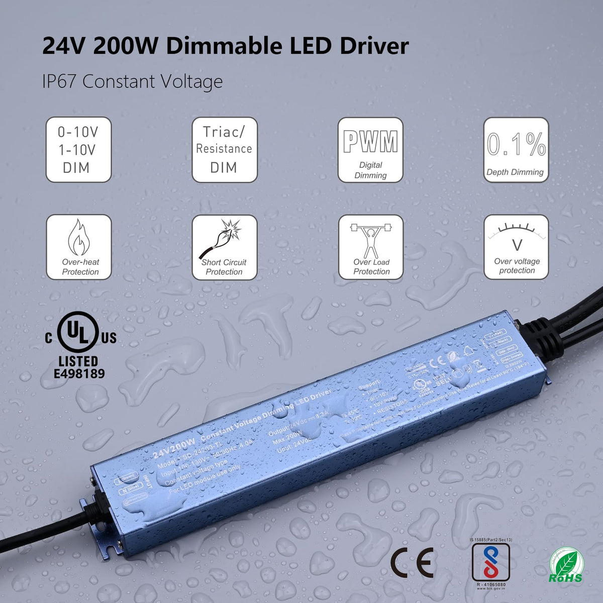 24V 200W IP67 Waterproof LED Driver O381063