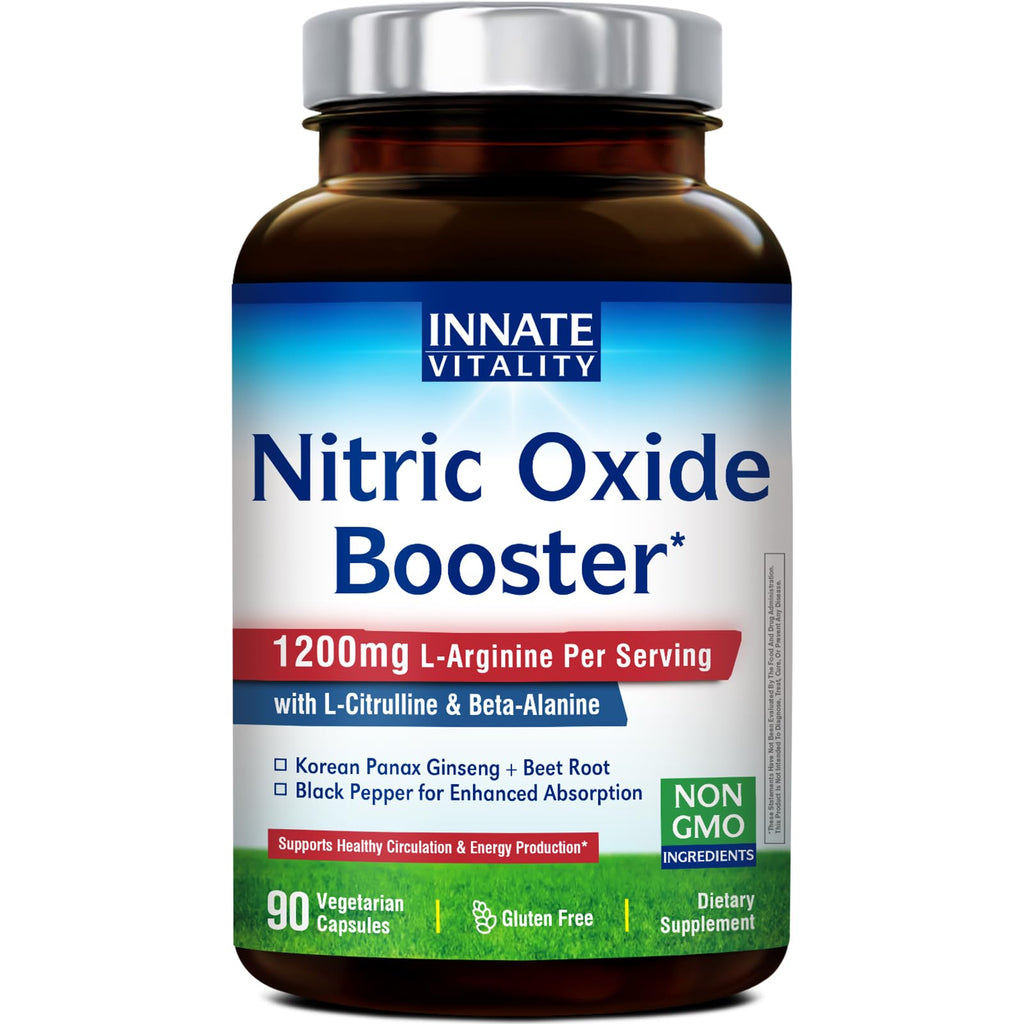 90 Vegan Capsules Nitric Oxide Booster Supplement U950165