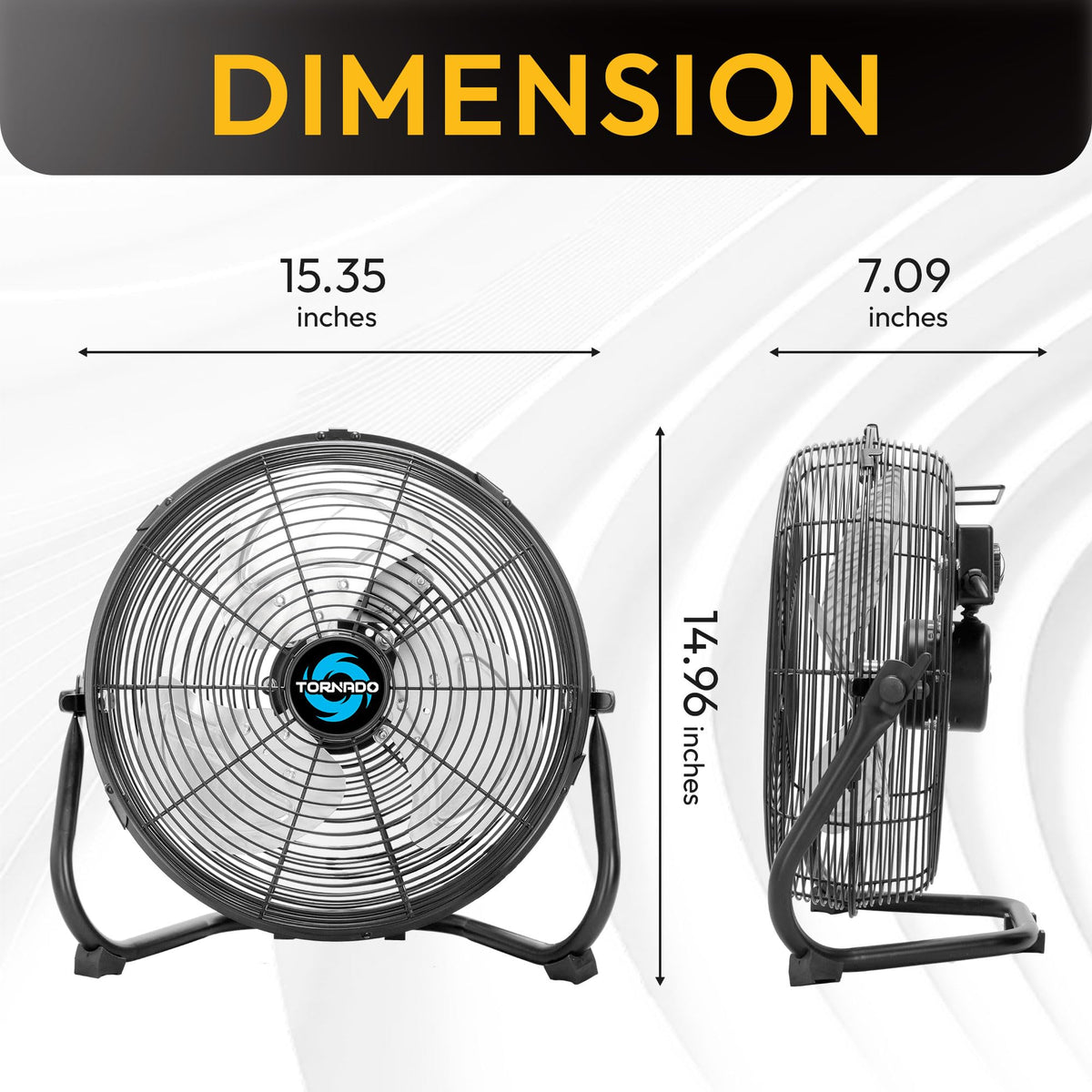12 Inch 3-Speed High Velocity Metal Floor Fan F39076