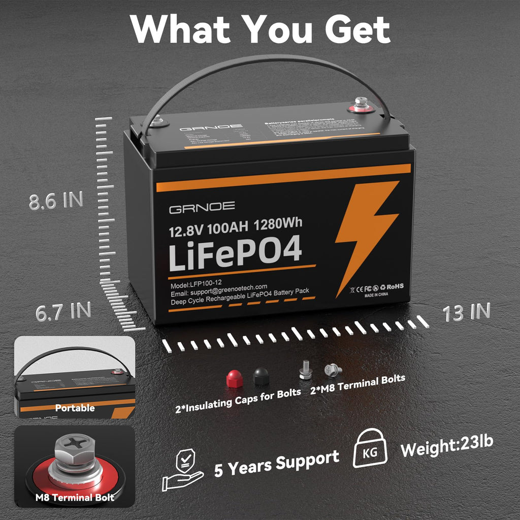 12V 100Ah LiFePO4 Battery with 100A BMS K903175