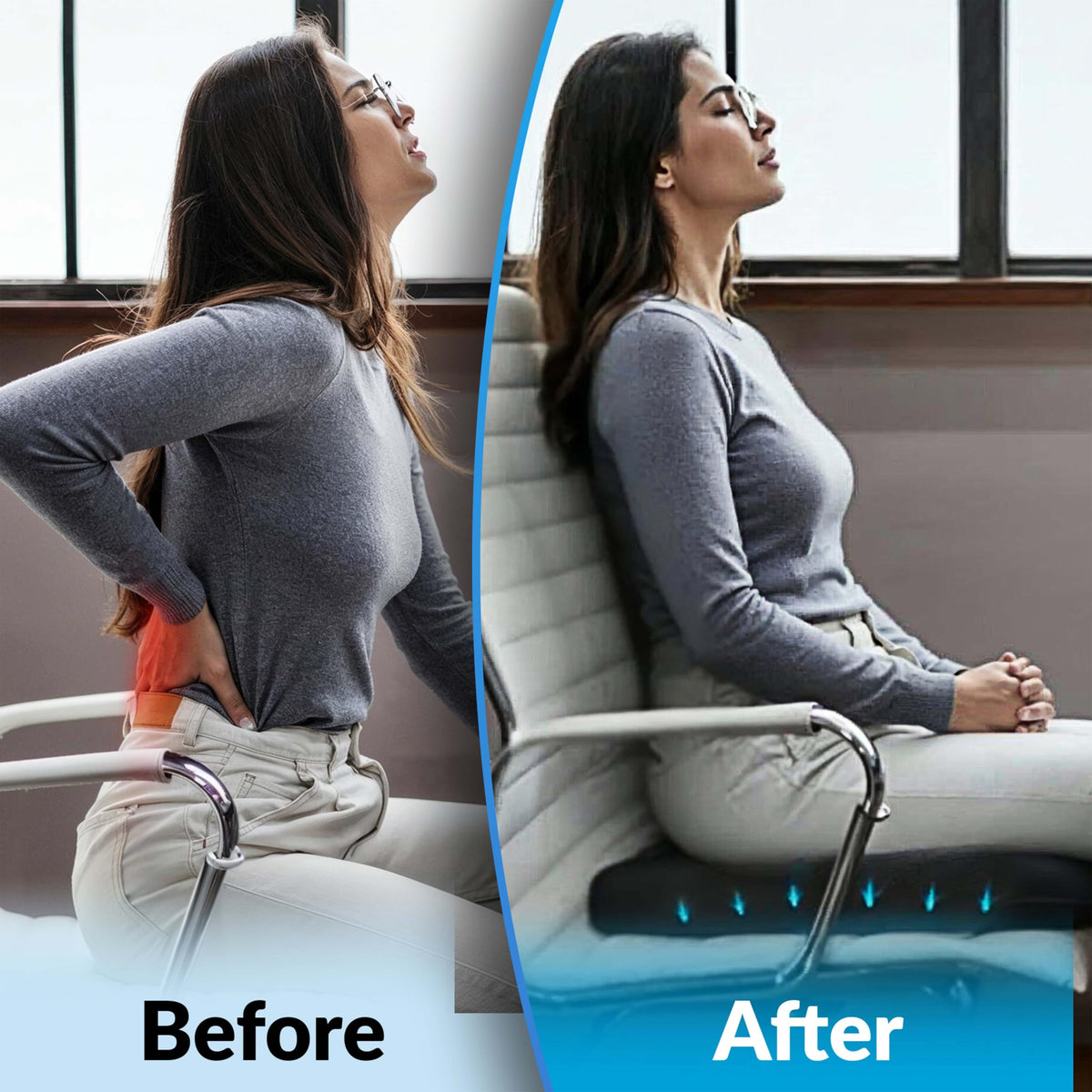 Memory Foam Gel Seat Cushion with Extra Cover T172