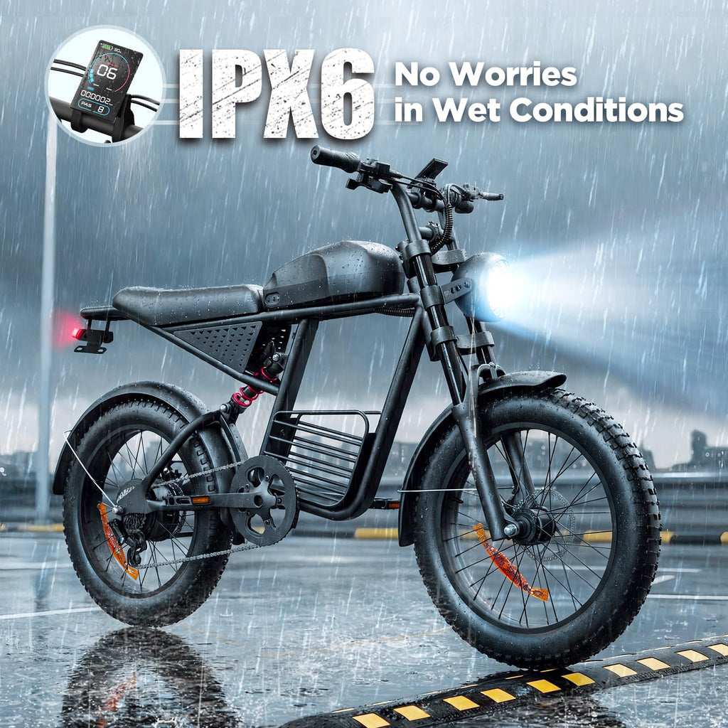1000W Electric Bike 48V 15Ah 20" Fat Tire 7-Speed Y534