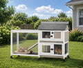 2-Story Wooden Rabbit Hutch with 3 Removable Trays I442
