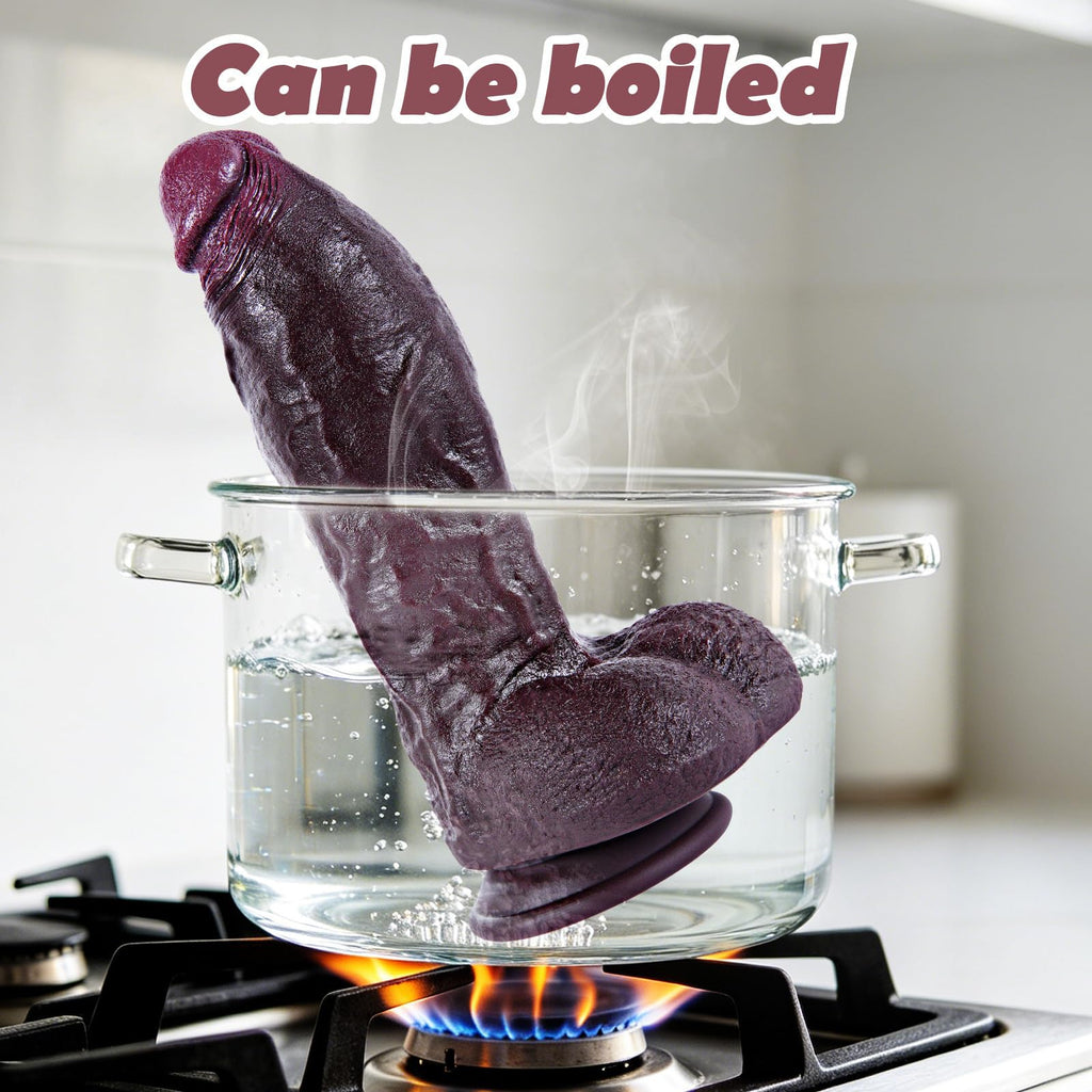 9.7" Dual Density Black Dildo with Suction Cup V4056