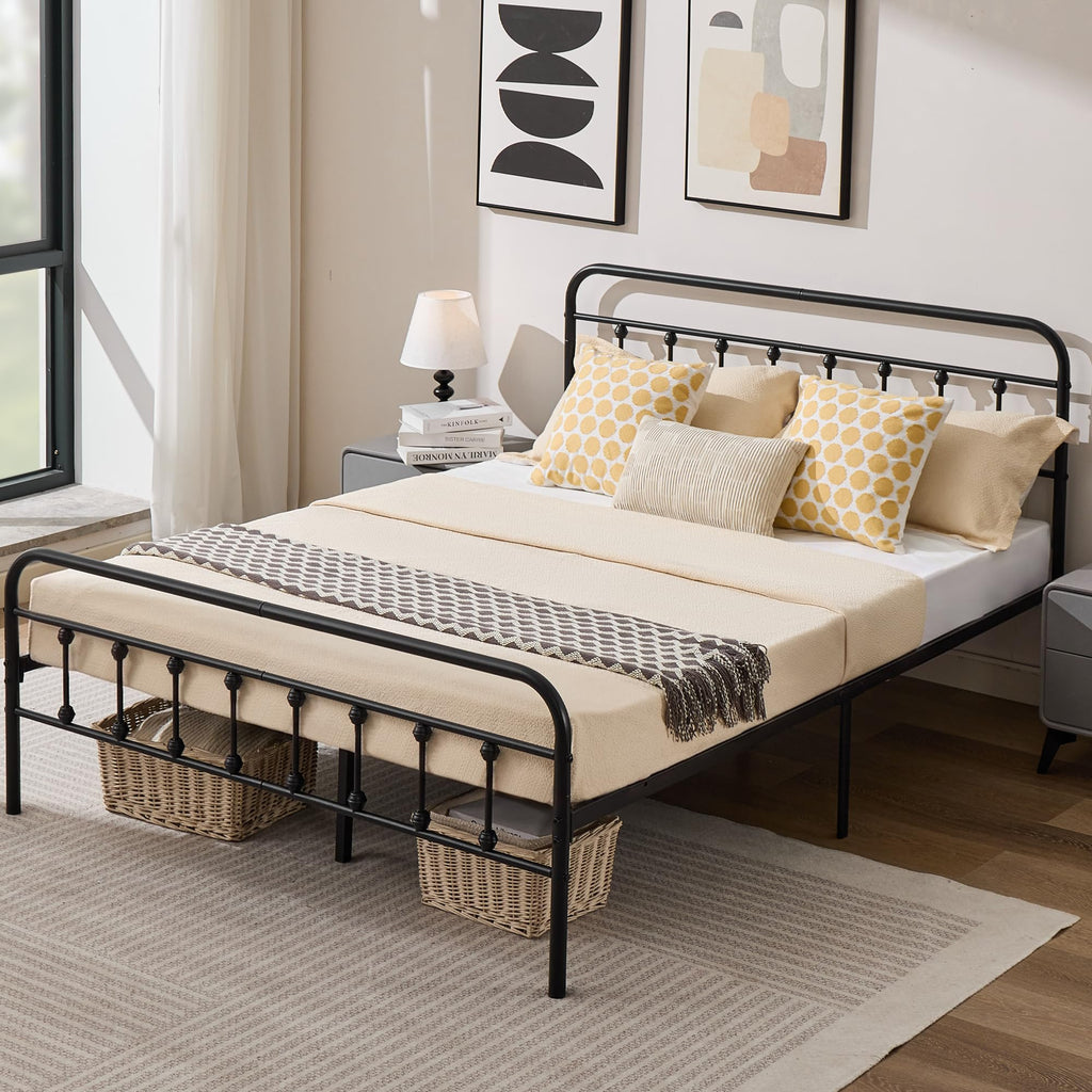Full Metal Platform Bed Frame with Headboard and Footboard R97792