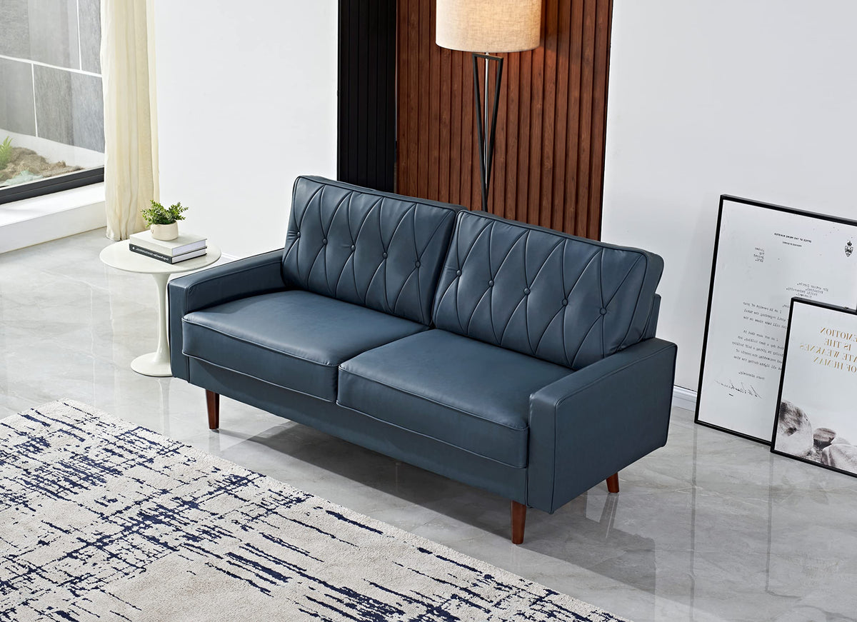 Blue Faux Leather Sofa M894547