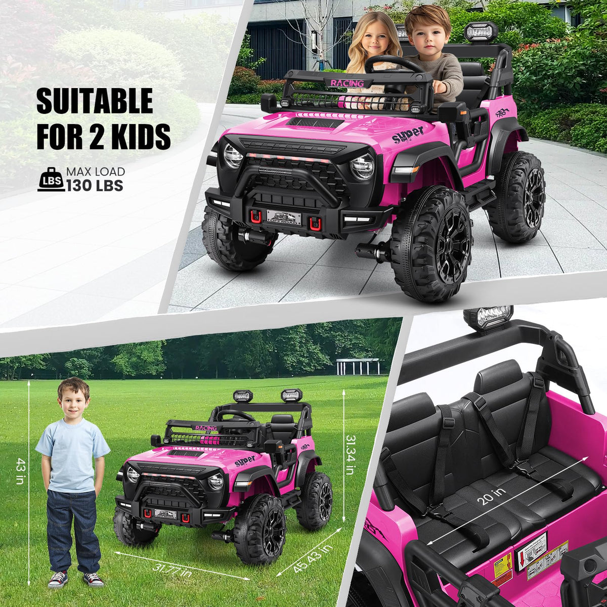 24V 2 Seater Ride on Car with Remote Control T263