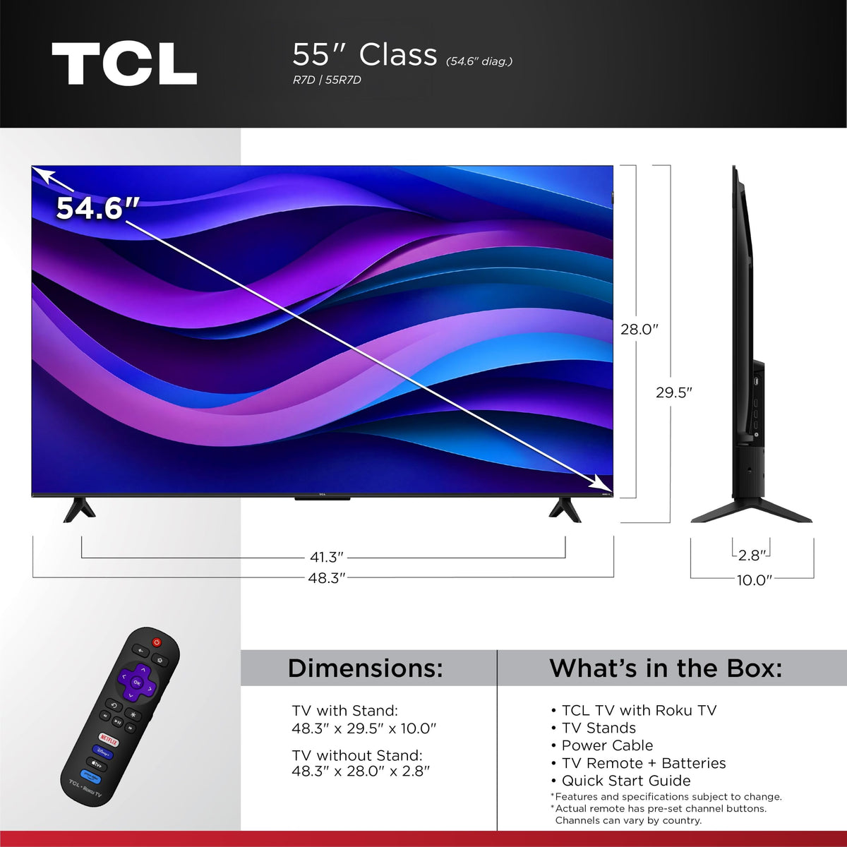 55-Inch 4K UHD HDR Roku Smart TV Q278706
