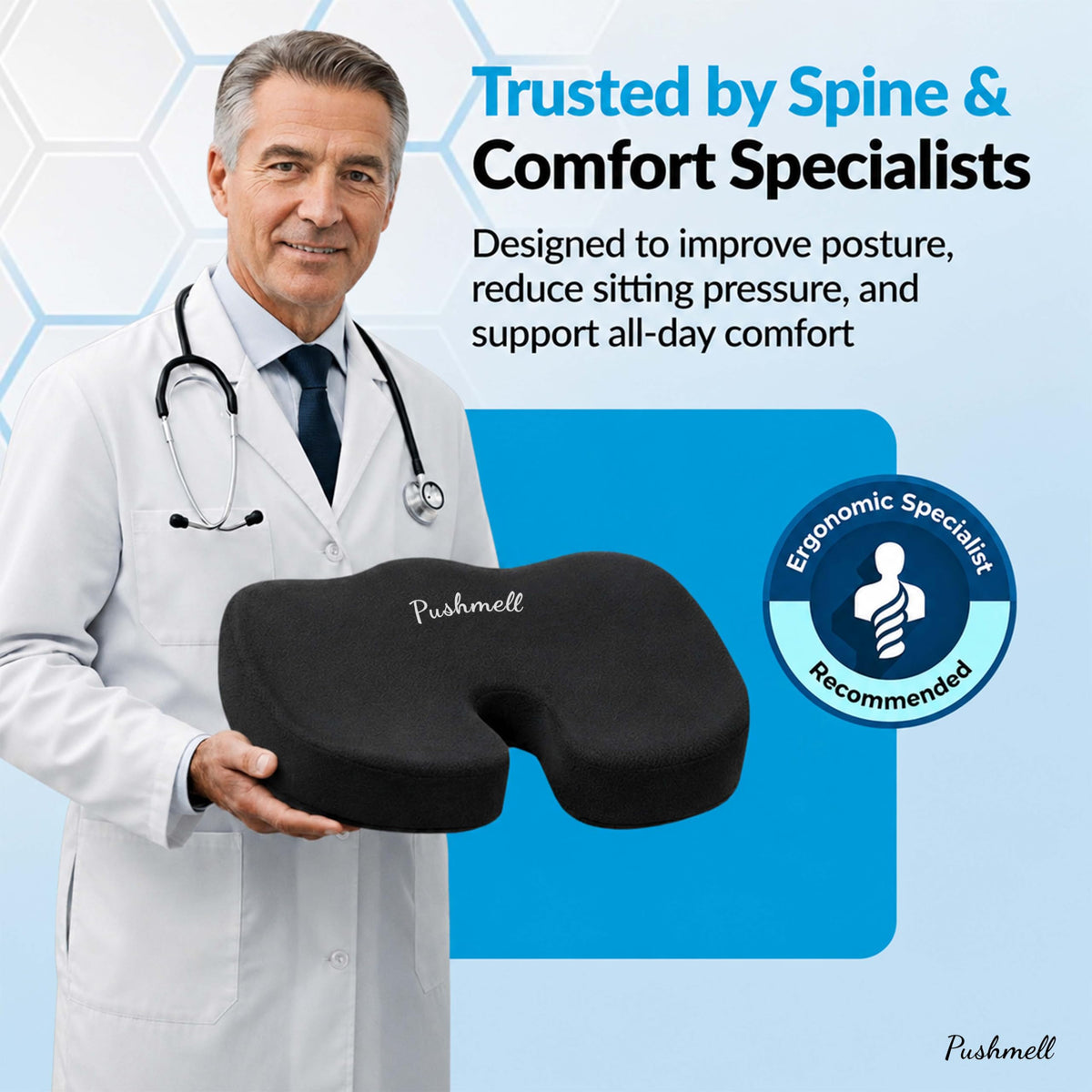 Memory Foam Gel Seat Cushion with Extra Cover T172