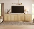 Oak TV Stand with 8 Doors and Drawers L632027