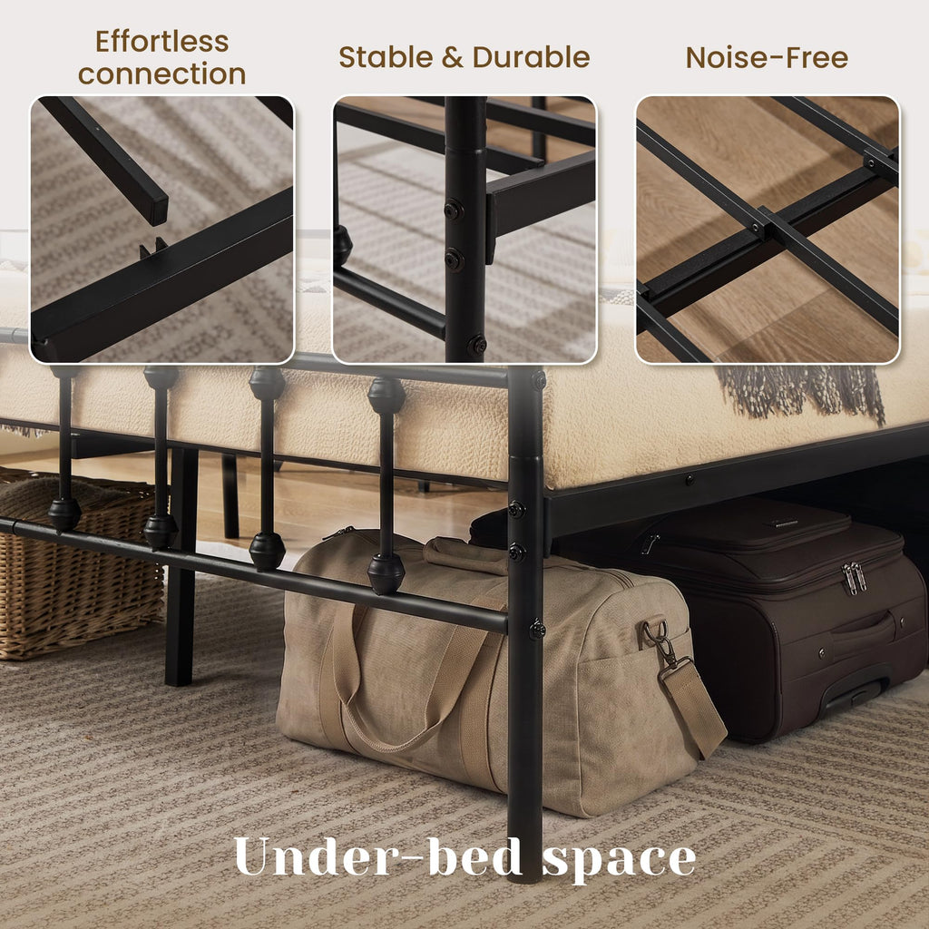 Full Metal Platform Bed Frame with Headboard and Footboard R97792