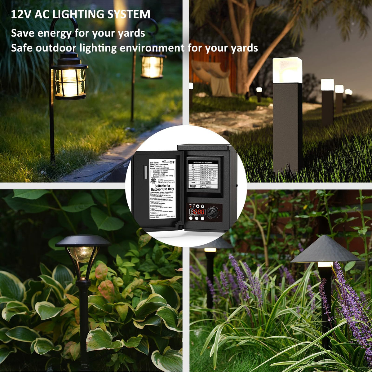200W Low Voltage Landscape Transformer with Photo Sensor Timer N148391