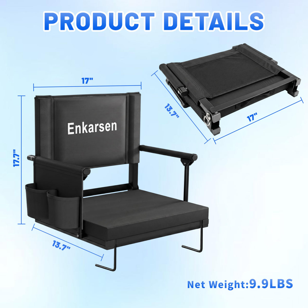 Portable Stadium Seat with Armrests & Cup Holder H609610
