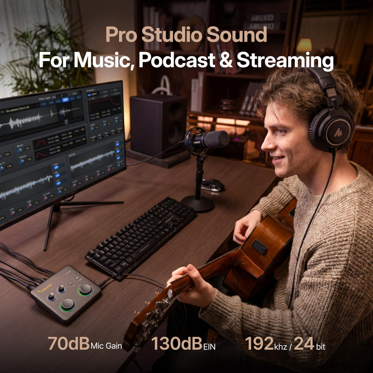 USB Audio Interface with 70dB Gain M6338