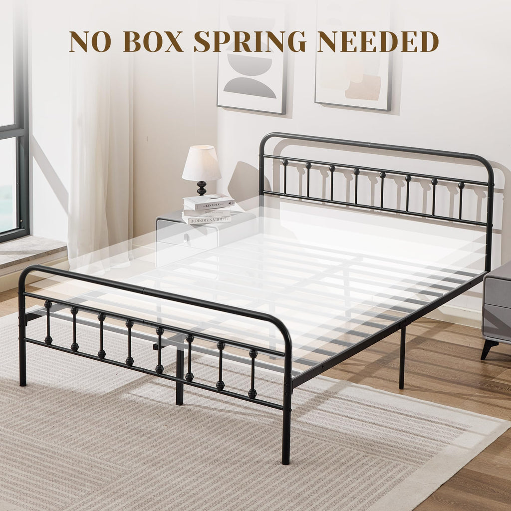 Full Metal Platform Bed Frame with Headboard and Footboard R97792