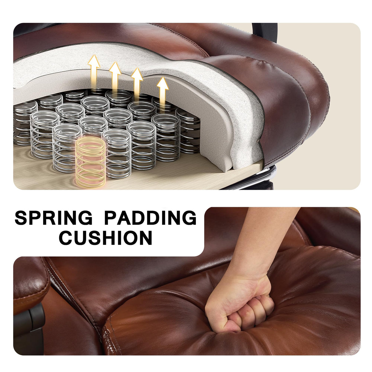 Brown PU Leather Heated Massage Executive Chair T922436