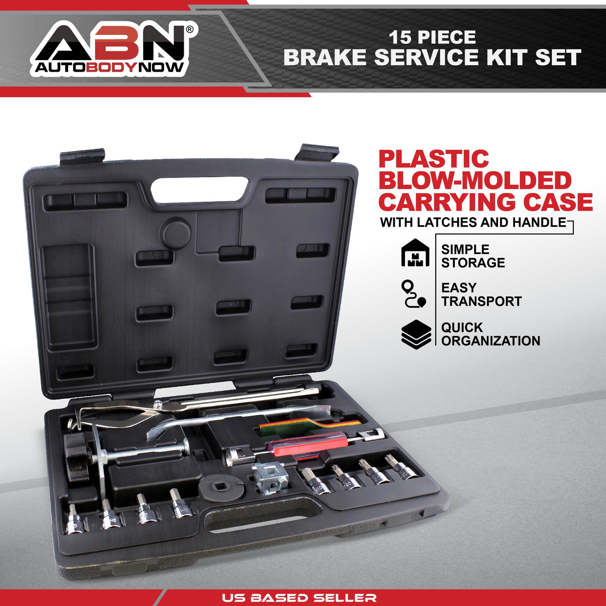 15-Piece Brake Kit with Brake Caliper Tool I1346