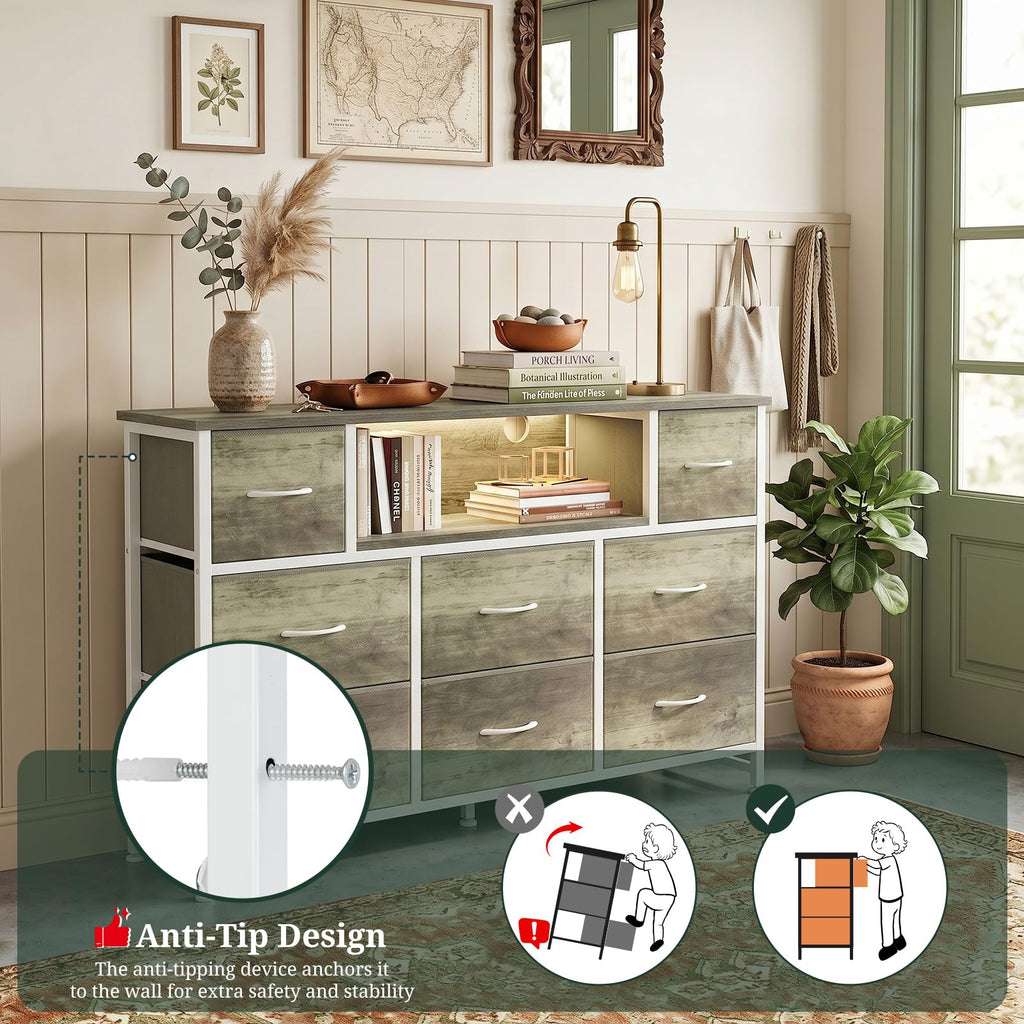 8 Drawer TV Stand with Charging Station U113769