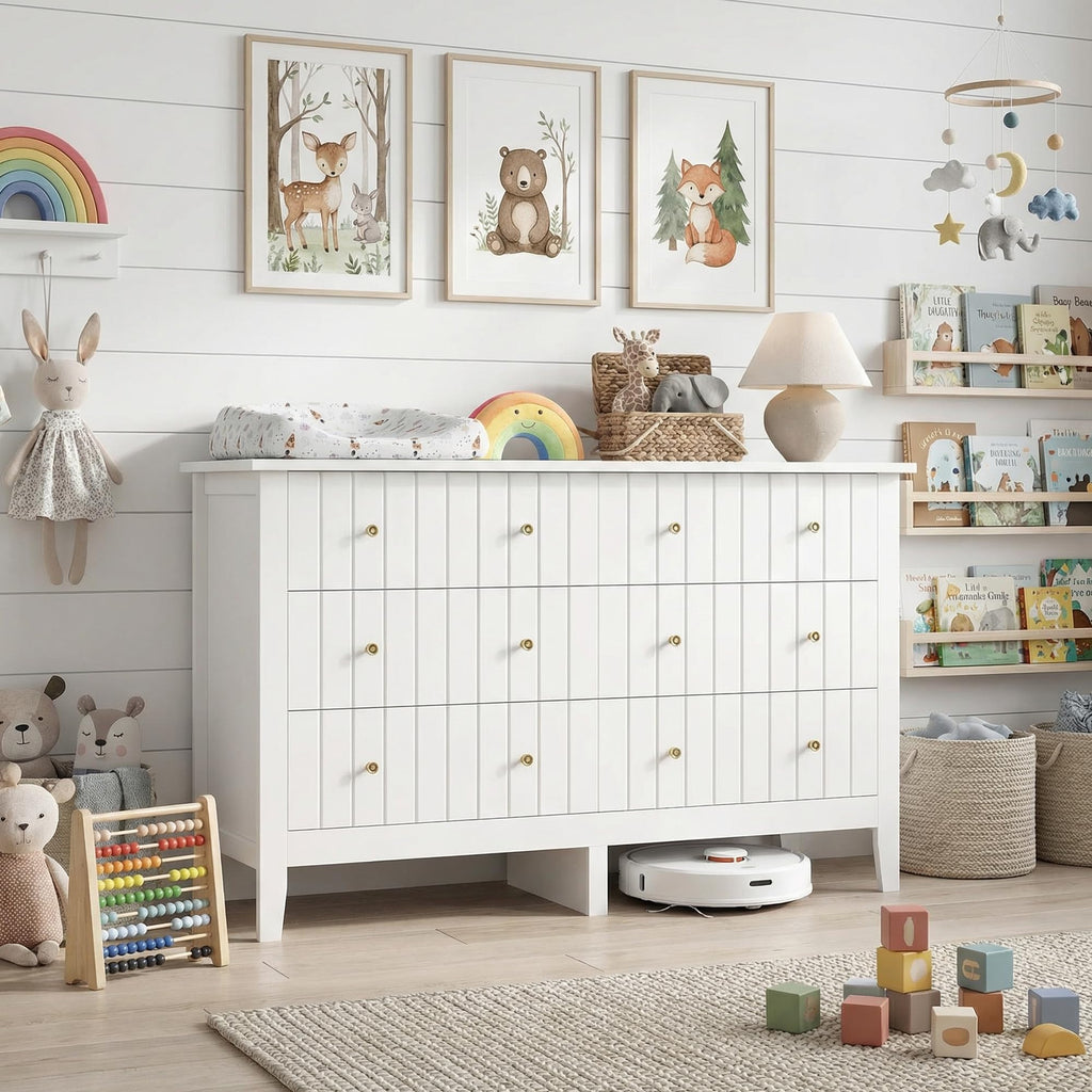 White 6 Drawer Dresser I51976