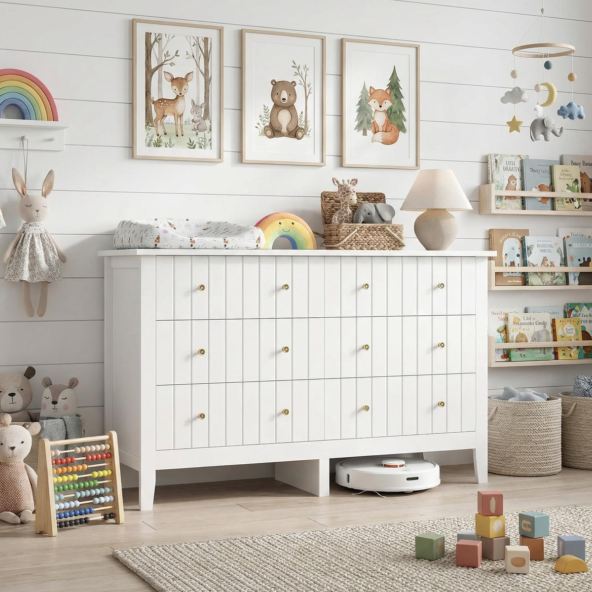 White 6 Drawer Dresser I51976