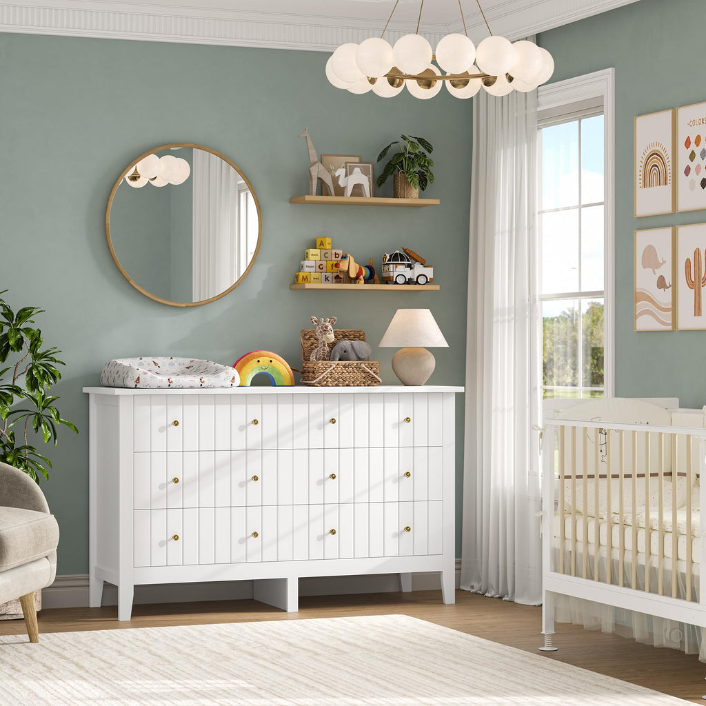 White 6 Drawer Dresser I51976