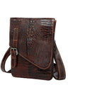 Genuine Leather Crocodile Embossed Mini Messenger Bag Q3327