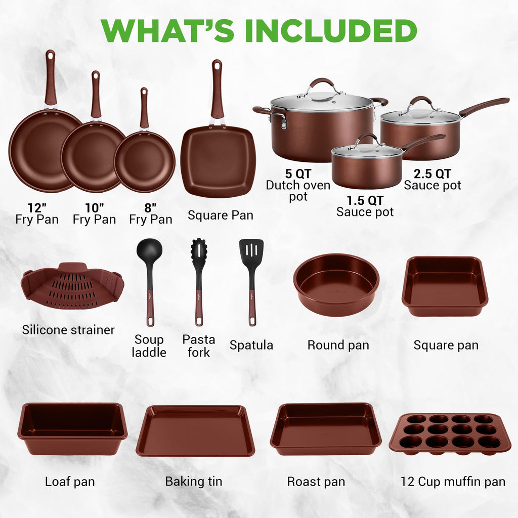 20 Piece Non Stick Cookware and Bakeware Set M90083