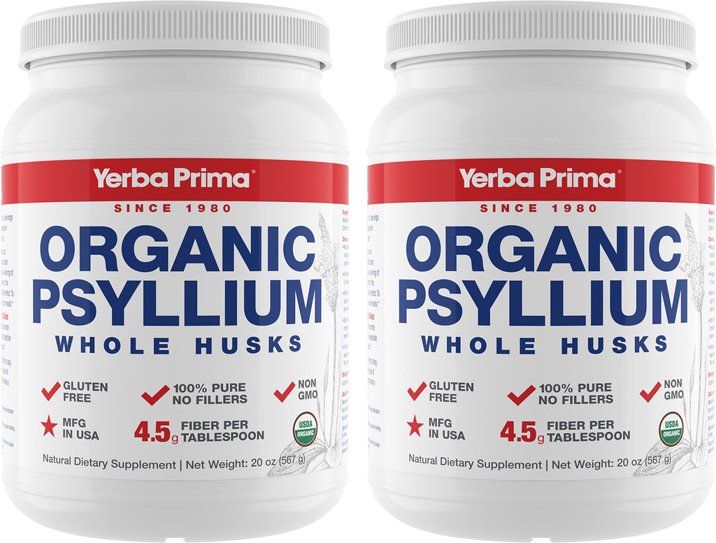 Organic Whole Psyllium Husks Fiber 20 oz Pack of 2 Y8083