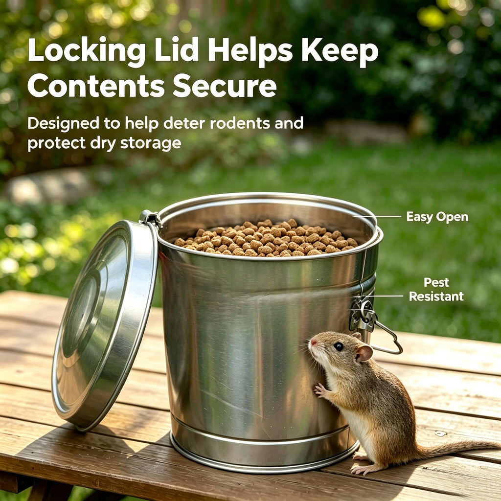 6 Gal Galvanized Steel Storage Can Locking Lid E81253