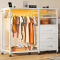 White 3 Drawer Dresser with Hanging Rack J890