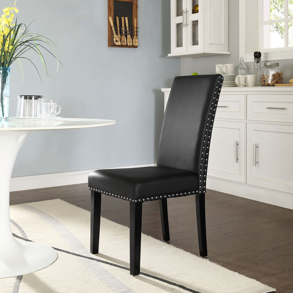 Black Faux Leather Dining Chair Q63429