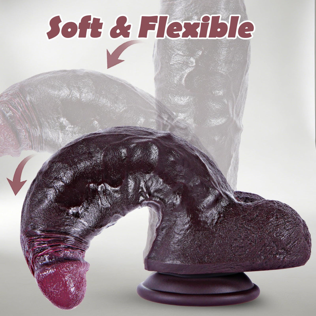 9.7" Dual Density Black Dildo with Suction Cup V4056