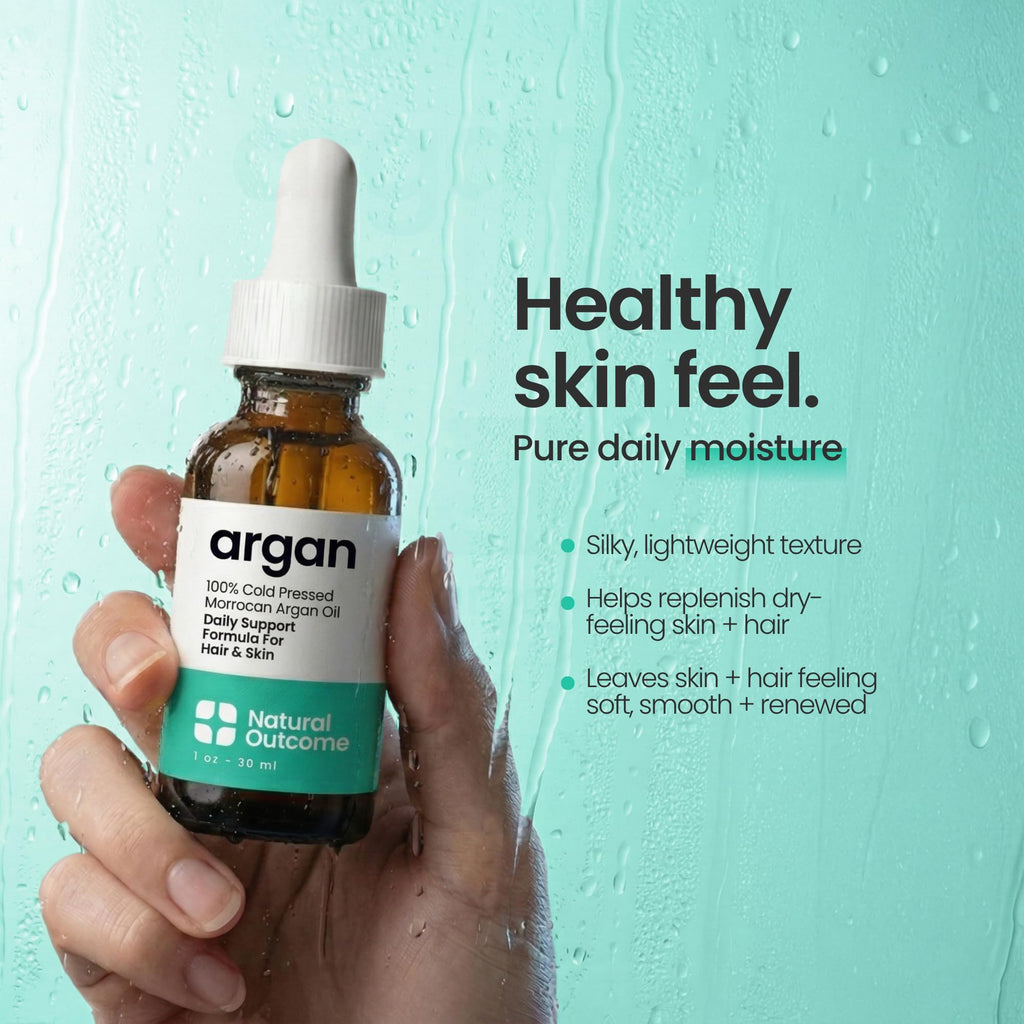 Argan Oil 100% Pure Moroccan Cold-Pressed Face, Body and Hair Oil 1 oz D73677