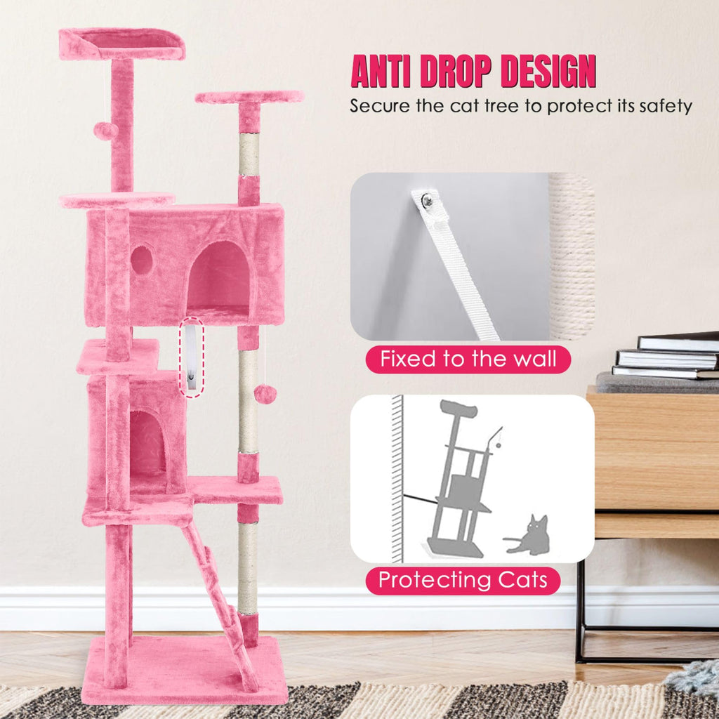 70 inch Multi-Level Cat Tree Tower with Scratching Posts I9543