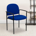 Navy Fabric Stackable Steel Side Chair Z34955