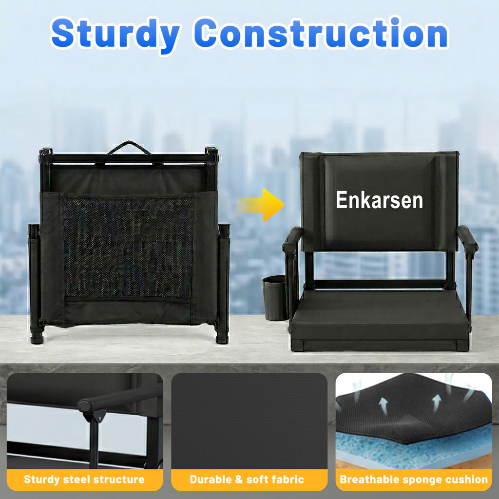 Portable Stadium Seat with Armrests & Cup Holder H609610