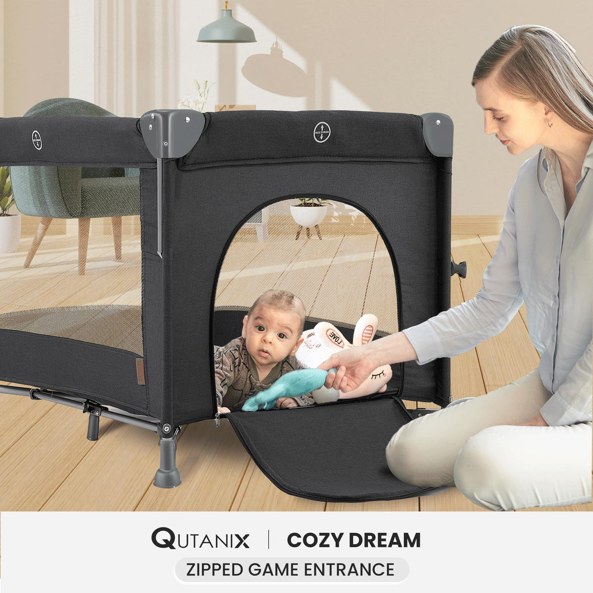 2-in-1 Pack and Play with Mattress, Bassinet and Playpen M82635