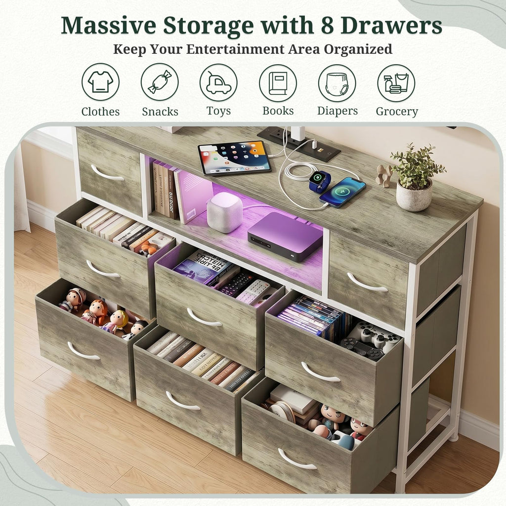 8 Drawer TV Stand with Charging Station U113769