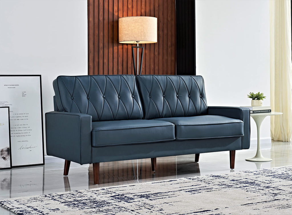 Blue Faux Leather Sofa M894547